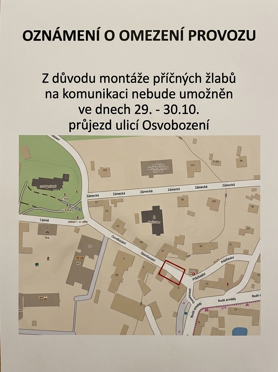 Omezení provozu v ulici Osvobození