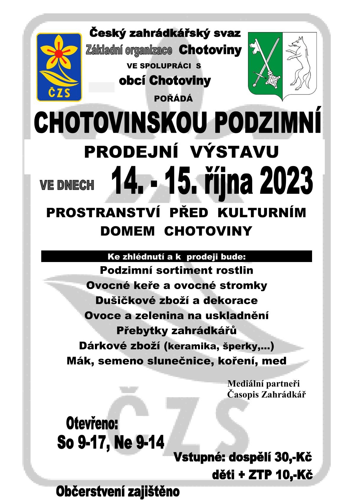 CHOTOVINSKÁ PODZIMNÍ PRODEJNÍ VÝSTAVA